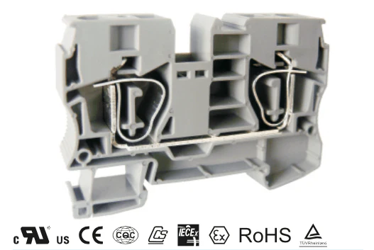 UJ5-10 - 16 to 6 AWG, Spring Cage Terminal Block, 800v, UL Approved, Gray - Image 2