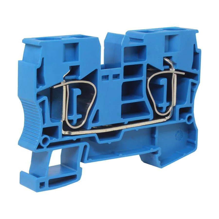 UJ5-10(BU) - 16 to 6 AWG, Spring Cage Terminal Block, 800v, UL Approved, Blue
