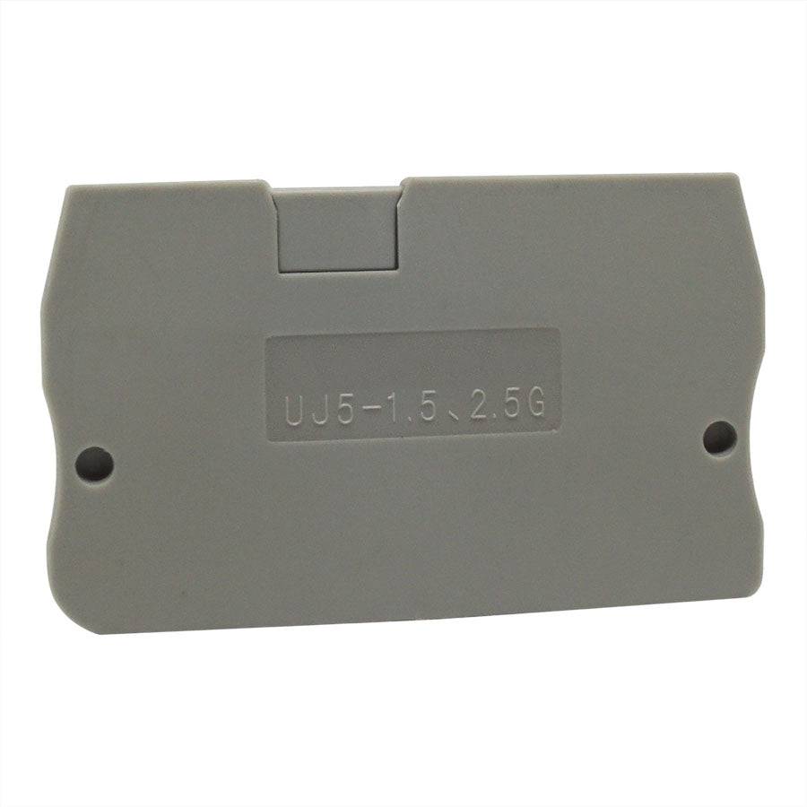 UJ5-1.5-2.5G - End Cover for Spring Cage Terminal Block, Gray
