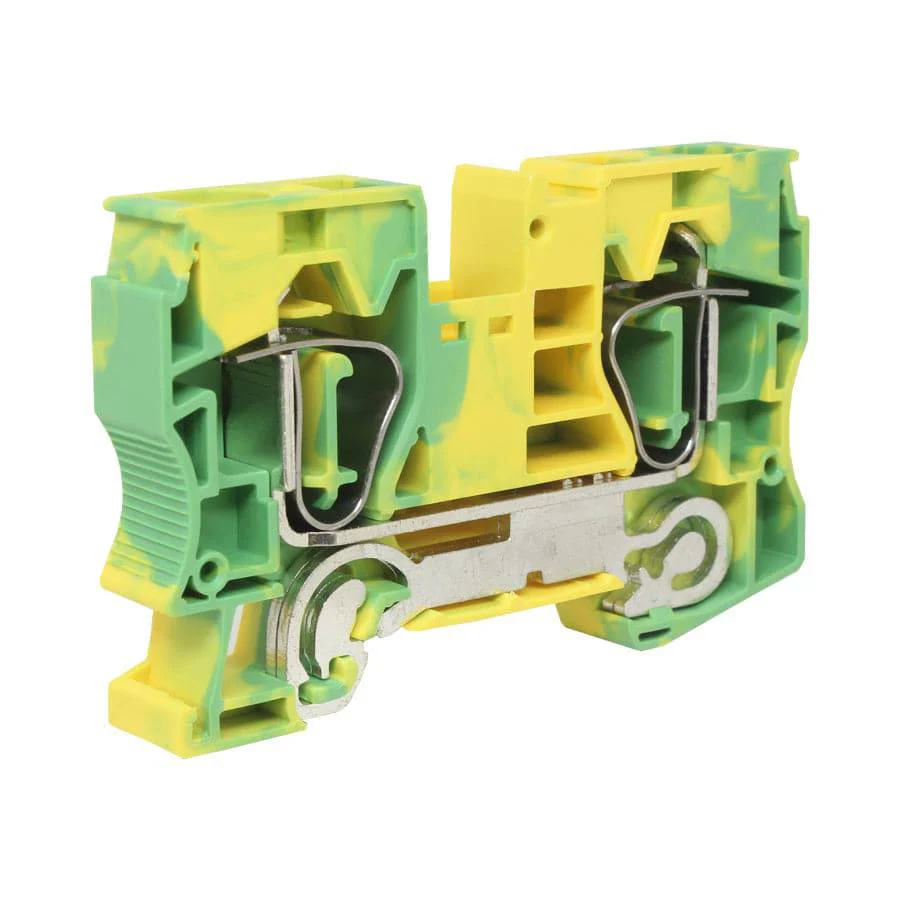 UJ5-16JD - 24 to 10 AWG, Spring Cage Terminal Block, 800v, UL Approved, Yellow-Green