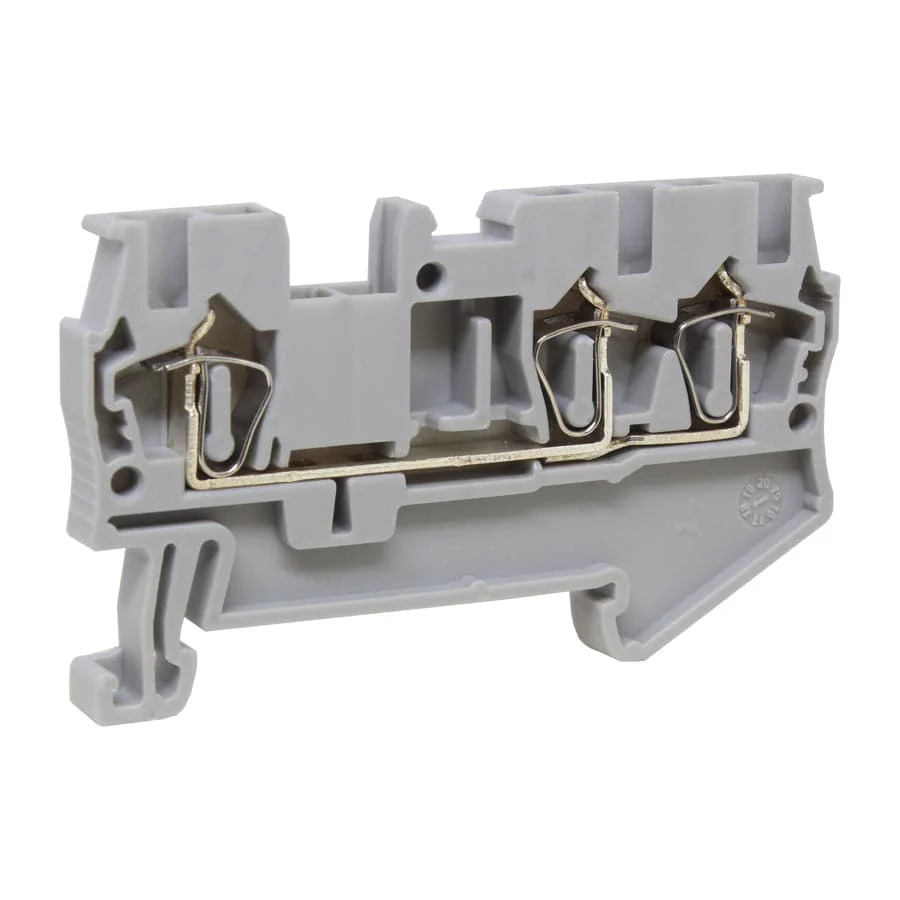 UJ5-2.5/1x2 - 24 to 12 AWG, Spring Cage Terminal Block, 800v, UL Approved, Gray