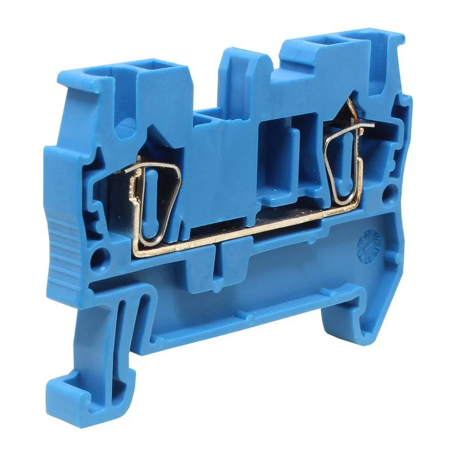 UJ5-2.5(BU) - 24 to 12 AWG, Spring Cage Terminal Block, 800v, UL Approved, Blue
