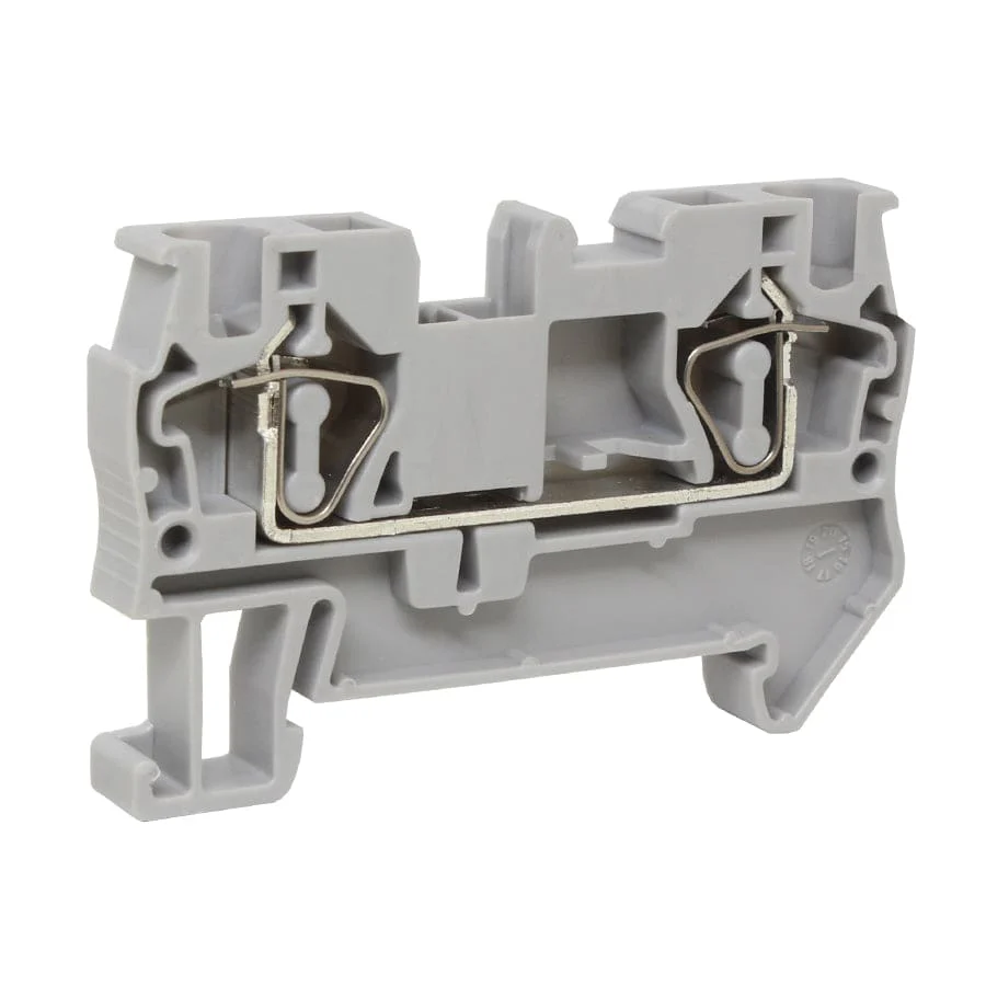 UJ5-4 - 24 to 10 AWG, Spring Cage Terminal Block, 800v, UL Approved, Gray