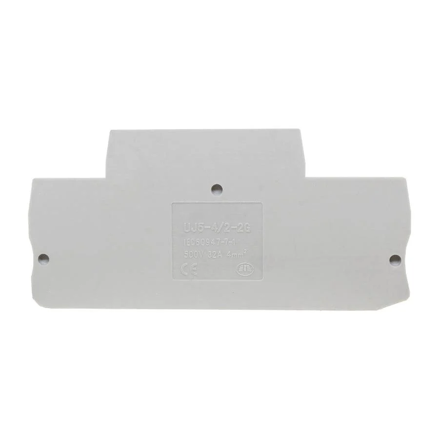 UJ5-4/2-2G - End Cover for Spring Cage Terminal Block, Gray
