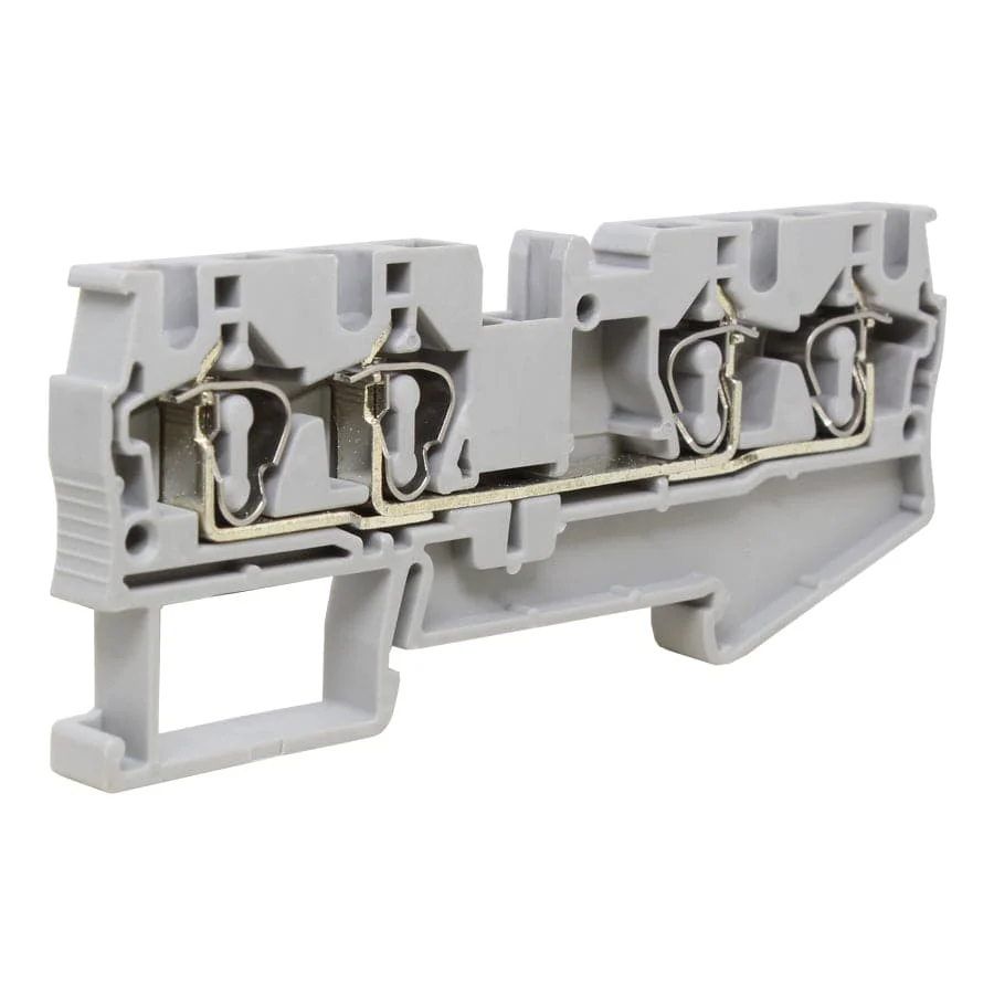 UJ5-4/2×2 - 24 to 10 AWG, Spring Cage Terminal Block, 800v, UL Approved, Gray