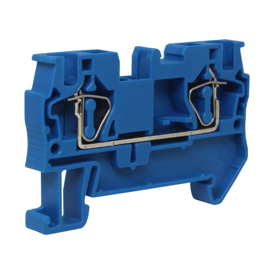 UJ5-4(BU) - 24 to 10 AWG, Spring Cage Terminal Block, 800v, UL Approved, Blue