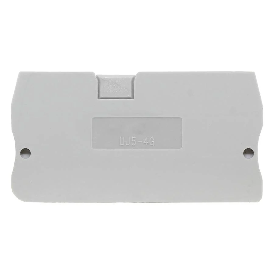 UJ5-4G - End Cover for Spring Cage Terminal Block, Gray
