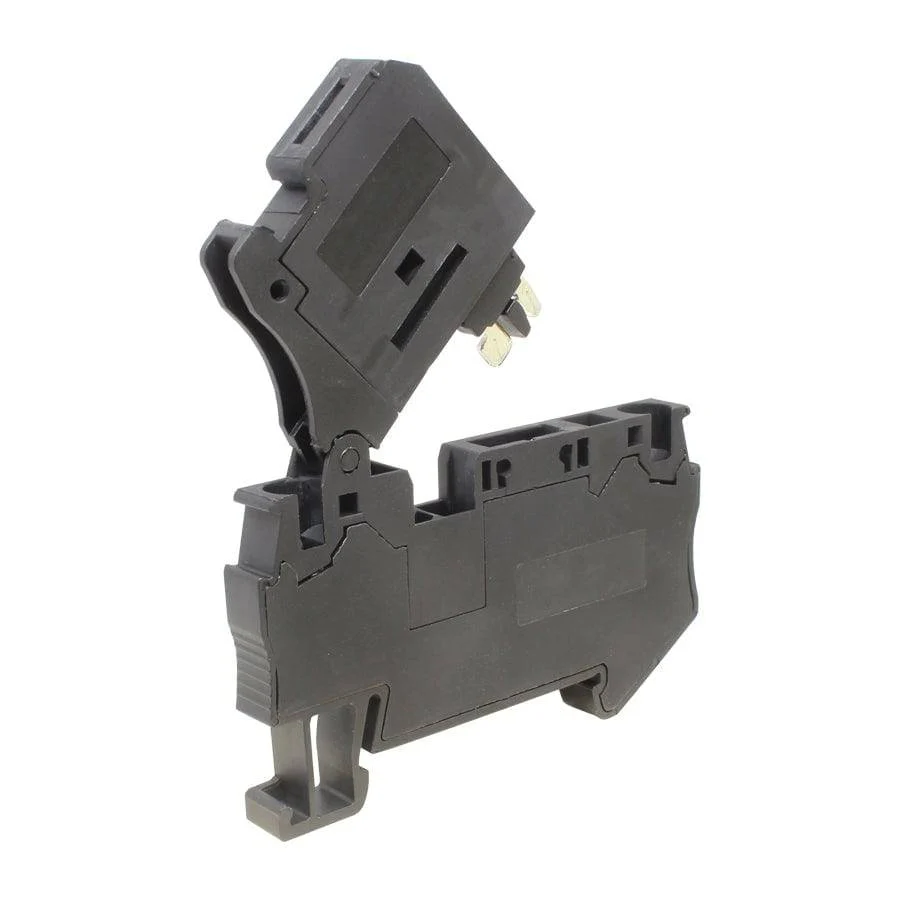 UJ5-4RD(5X20) - 24 - 10 AWG Spring Cage Terminal Block, 250v, UL Approved, Black