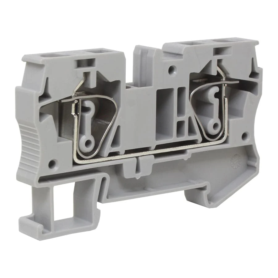 UJ5-6 - 22 to 8 AWG, Spring Cage Terminal Block, 800v, UL Approved, Gray