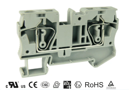 UJ5-6 - 22 to 8 AWG, Spring Cage Terminal Block, 800v, UL Approved, Gray - Image 2