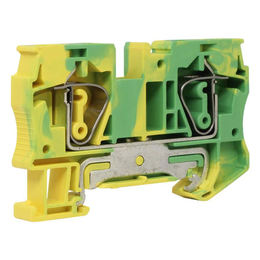 UJ5-6JD - 22 to 8 AWG, Spring Cage Terminal Block, UL Approved, Yellow-Green
