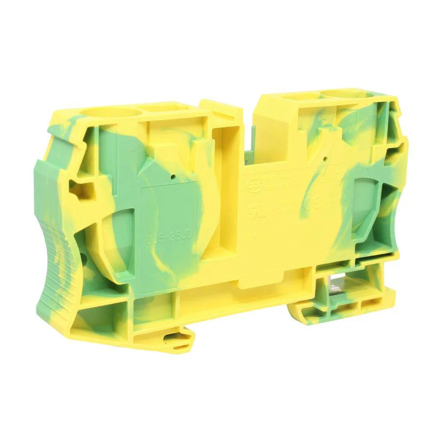 UJ5-35JD - 14 to 2 AWG Spring Cage Terminal Block, Ground, UL Approved, 1 Piece