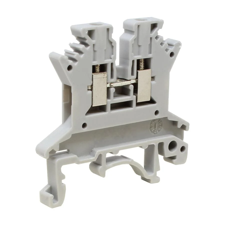 UKJ-1.5 - 26 to 16 AWG Screw Clamp, Feed-Thru, Terminal Block, 500v, UL Approved, Gray