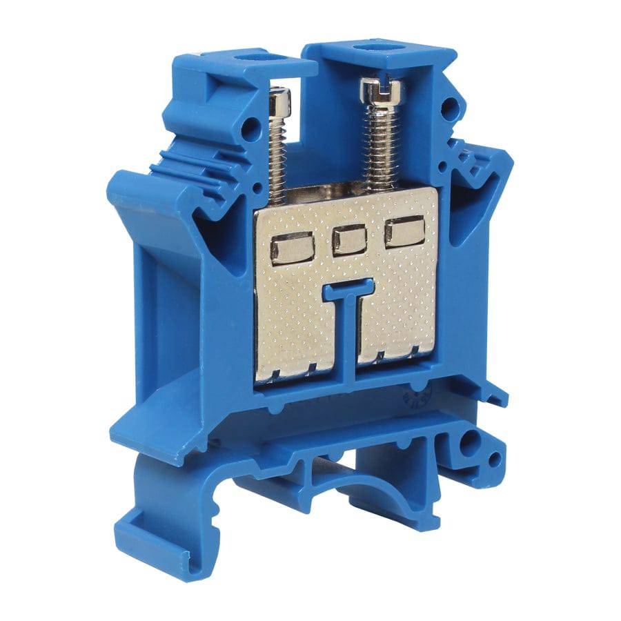 UKJ-16(BU) - 14 to 4 AWG Screw Clamp, Feed-Thru, Terminal Block, 800v, UL Approved, Blue