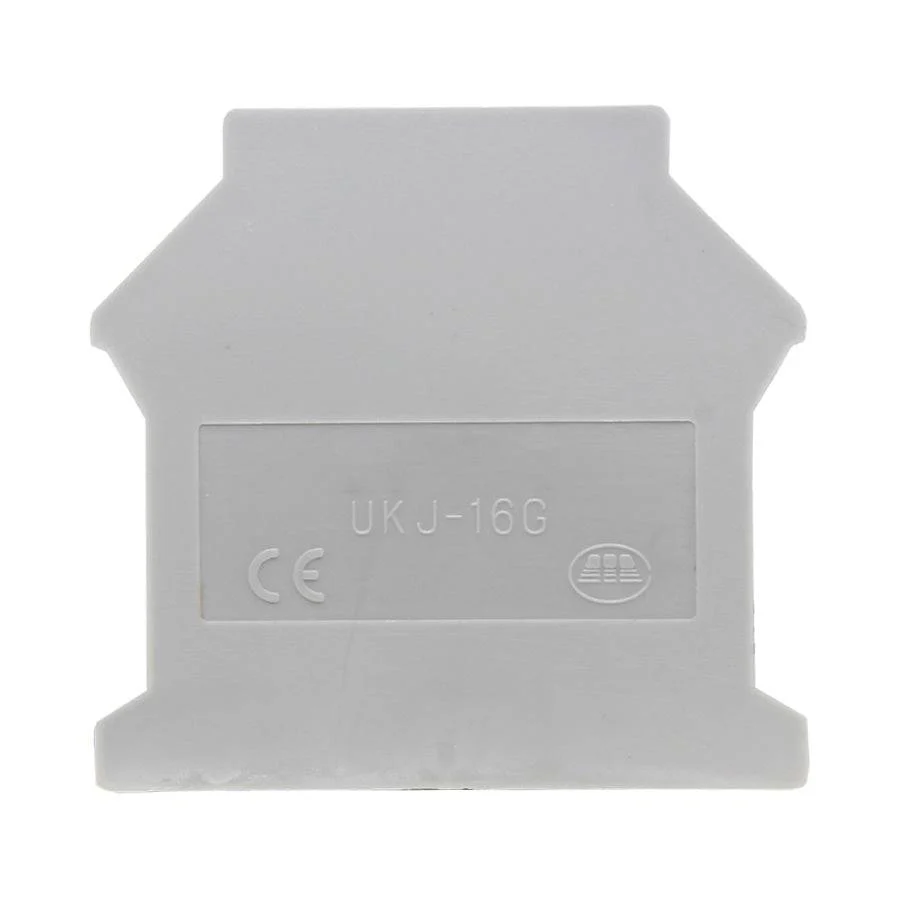 UKJ-16G - End Cover for Screw Clamp Terminal Block, Gray