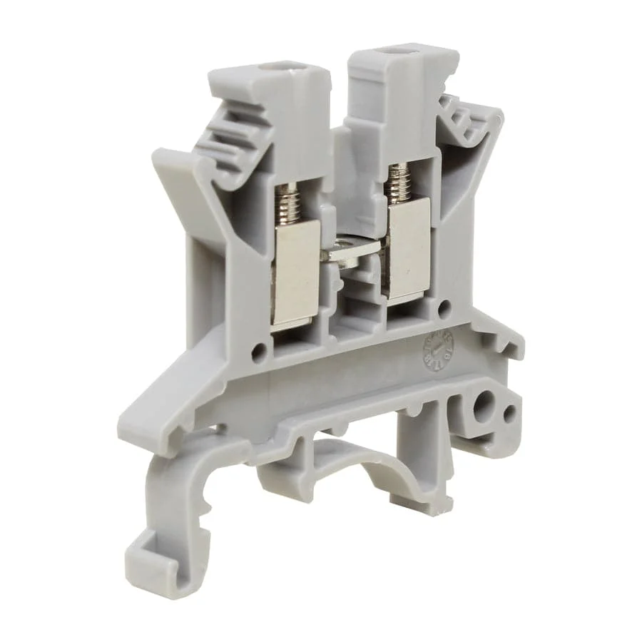 UKJ-2.5N - 24 to 12 AWG Screw Clamp, Feed-Thru, Terminal Block, 800v, UL Approved, Gray
