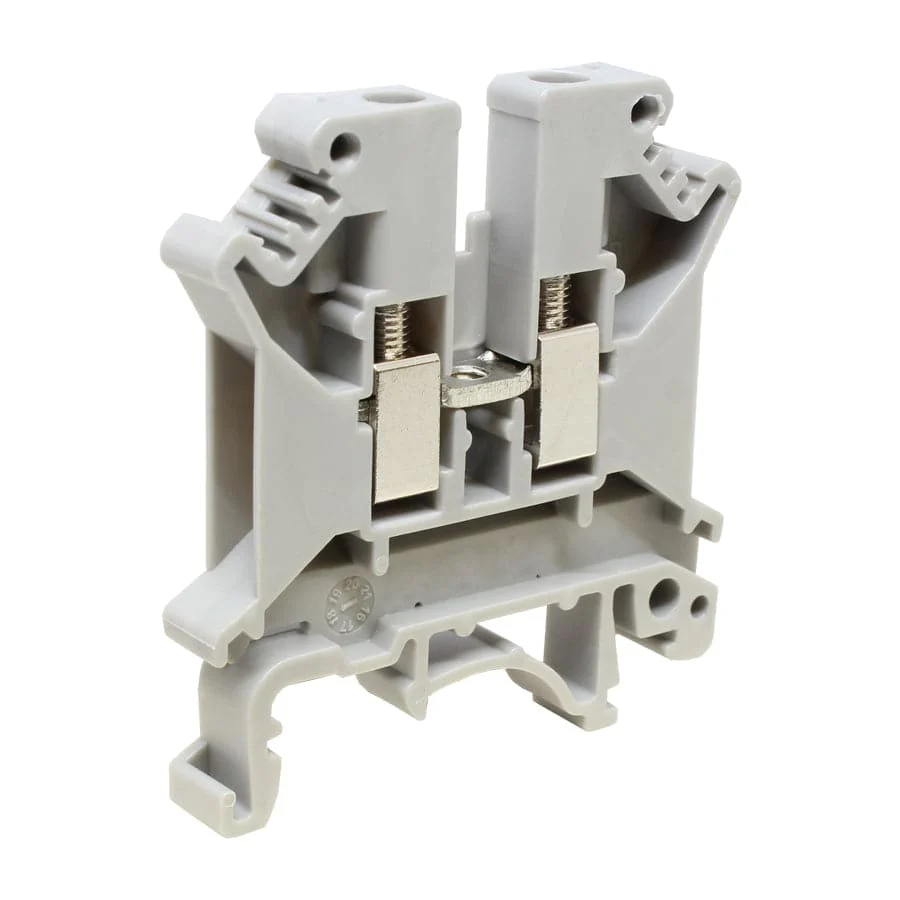 UKJ-4 - 24 to 10 AWG Screw Clamp, Feed-Thru, Terminal Block, 800v, UL Approved, Gray