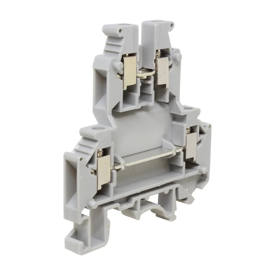 UKJ-4/2-2 - 24 to 12 AWG Screw Clamp, Feed-Thru, Terminal Block, 600v, UL Approved, Gray