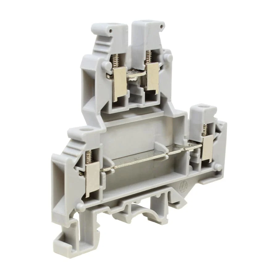 UKJ-4/2-2L - 24 to 12 AWG Screw Clamp, Feed-Thru, Terminal Block, 660v, UL Approved, Gray