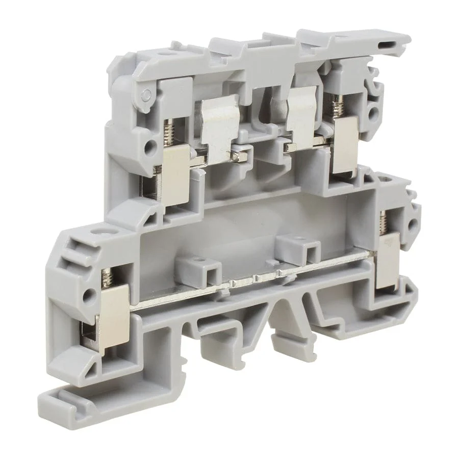 UKJ-4/2-2RD - 22 to 12 AWG Screw Clamp, Feed-Thru, Terminal Block, 660v, UL Approved, Gray
