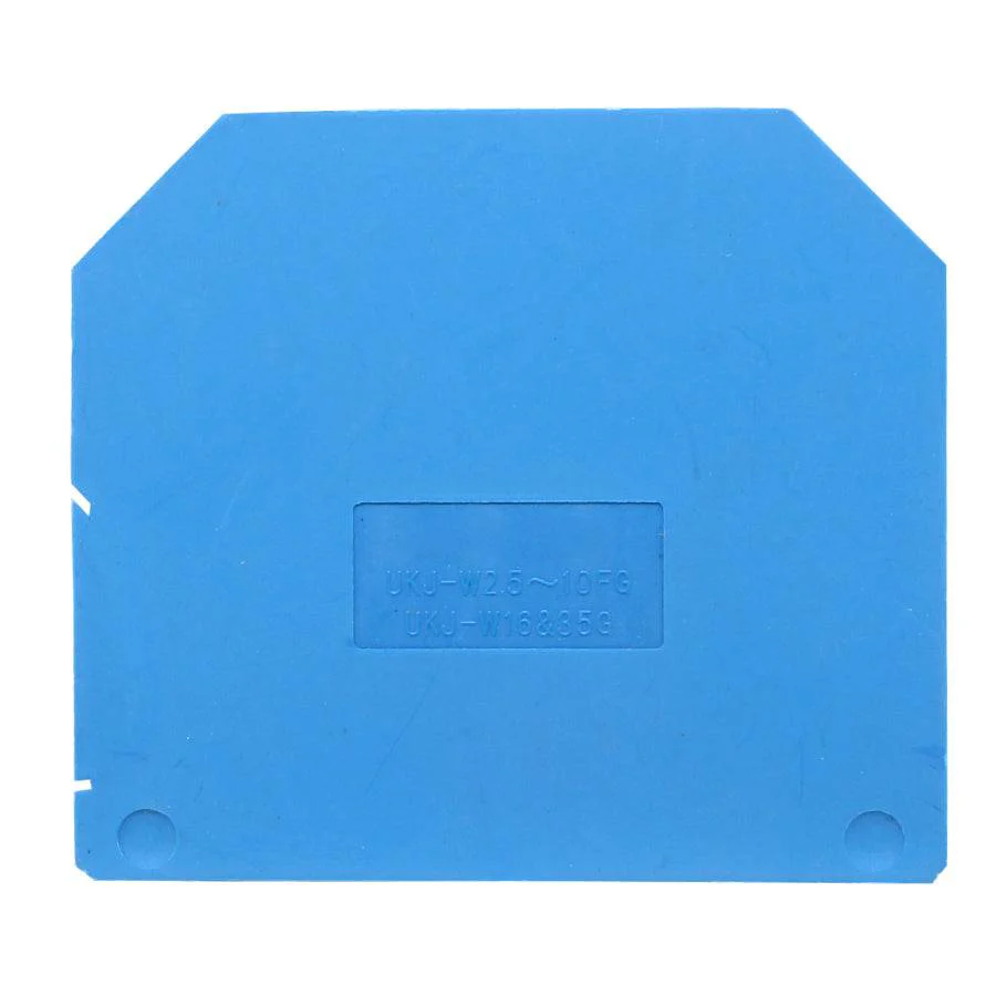 UKJ-W2.5-10FG(BU) - End Cover for Screw Clamp Terminal Block, Blue