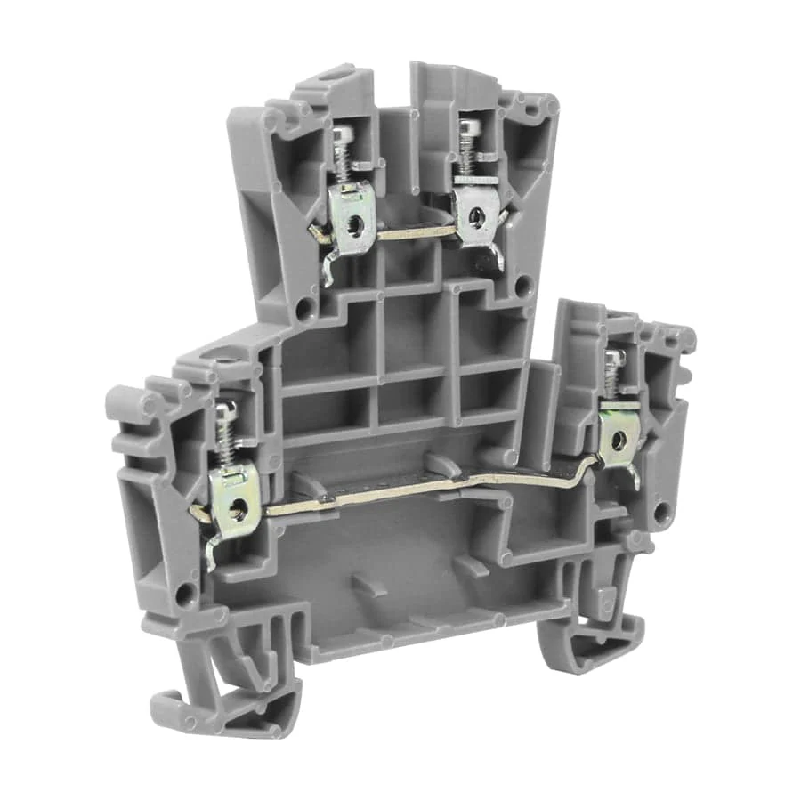 UKJ-W2.5/2-2 - 22 to 12 AWG Screw Clamp, Feed-Thru, Terminal Block, 400v, UL Approved, Gray