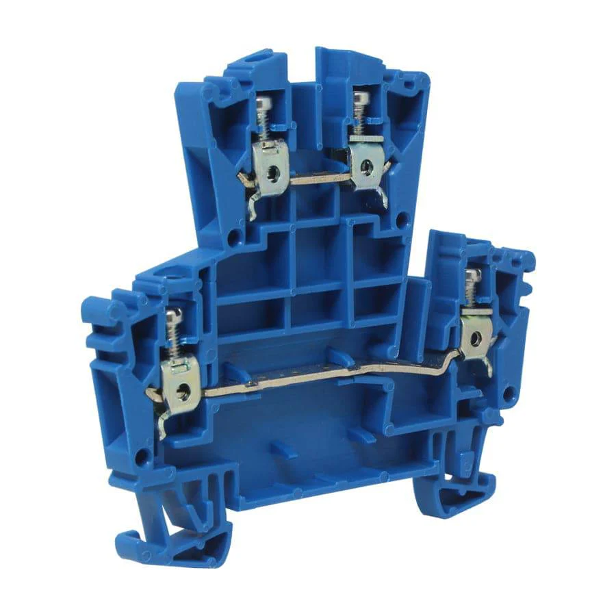 UKJ-W2.5/2-2(BU) - 22 to 12 AWG Screw Clamp, Feed-Thru, Terminal Block, 400v, UL Approved, Blue