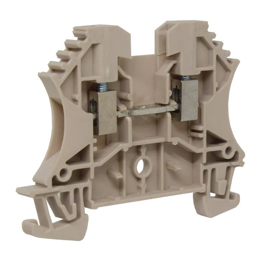 UKJ-W2.5(BG) - 22 to 12 AWG Screw Clamp, Feed-Thru, Terminal Block, 800v, UL Approved, Beige