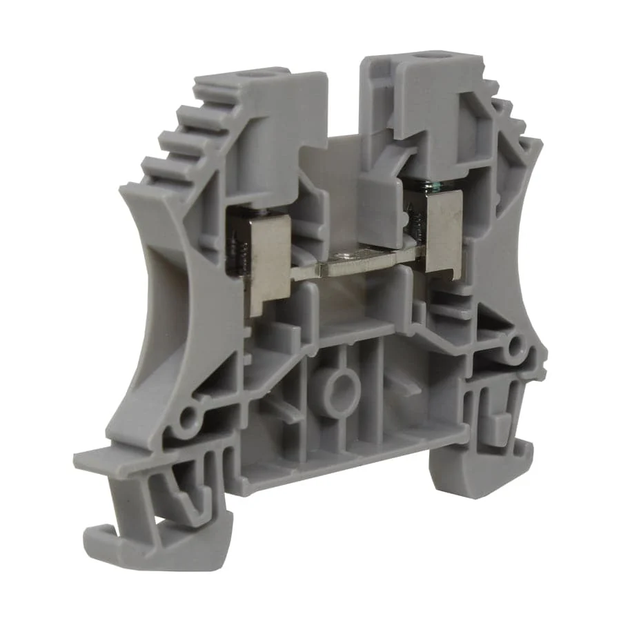 UKJ-W4 - 22 to 10 AWG Screw Clamp, Feed-Thru, Terminal Block, 800v, UL Approved, Gray