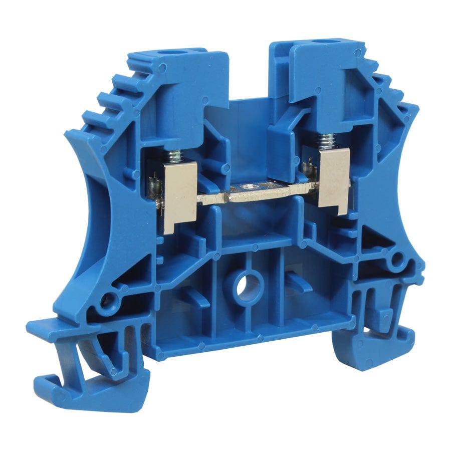UKJ-W4(BU) - 22 to 10 AWG Screw Clamp, Feed-Thru, Terminal Block, 800v, UL Approved, Blue