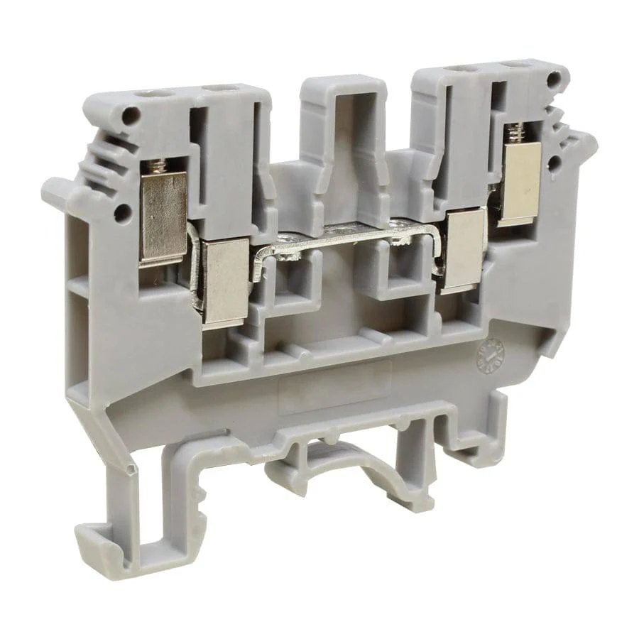 UKJ-2.5/2X2 - 24 to 12 AWG Screw Clamp, Feed-Thru, Terminal Block, 500v, UL Approved, Gray