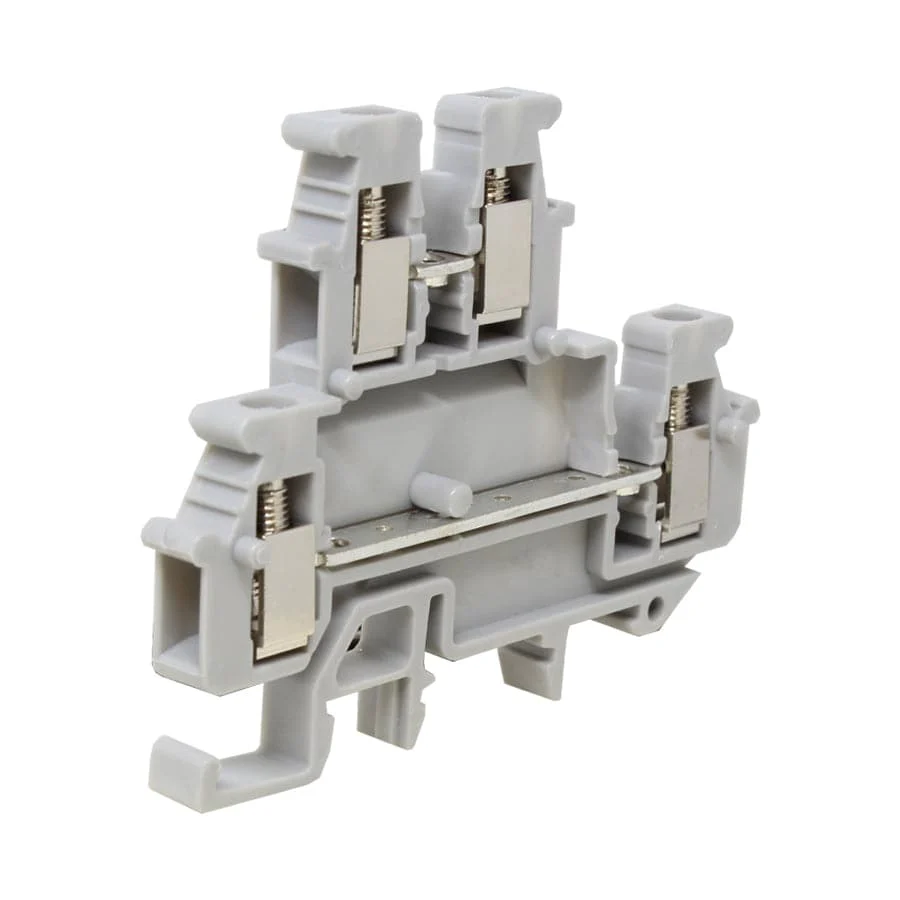 UKJ-2.5M/2X2 - 24 to 12 AWG Screw Clamp, Feed-Thru, Terminal Block, 500v, UL Approved, Gray