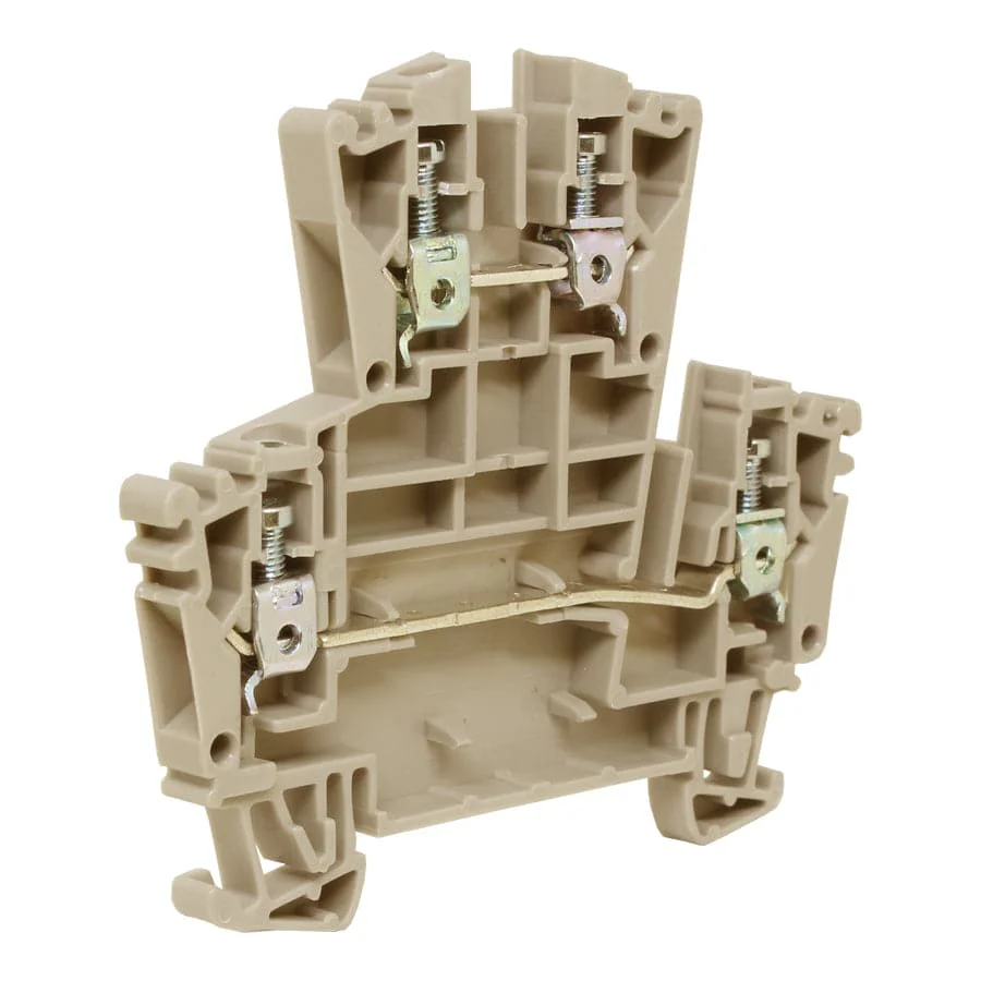 UKJ-W2.5/2-2(BG) - 22 to 12 AWG Screw Clamp, Feed-Thru, Terminal Block, 400v, UL Approved, Beige