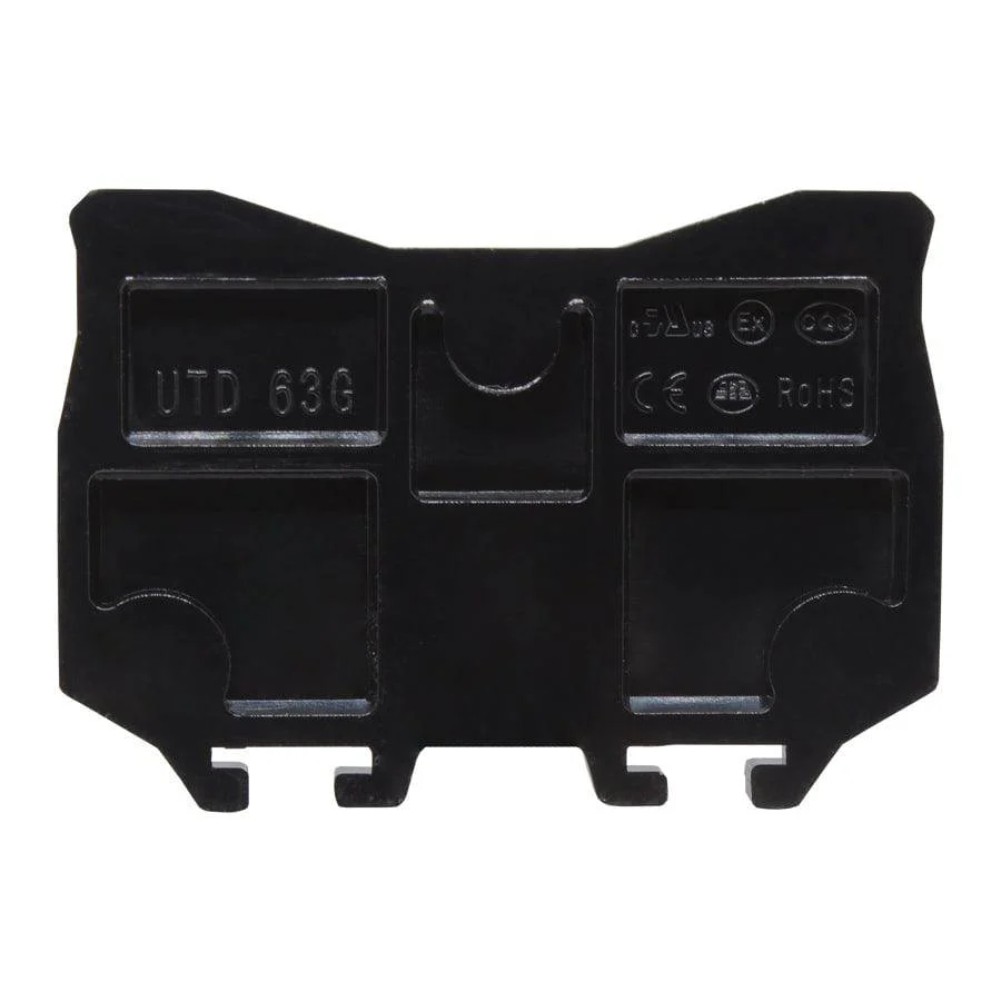 UTD-63G - End Cover for Barrier Screw Terminal Block, Black