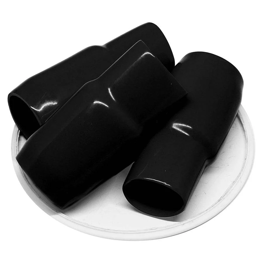V-100BK - 4/0 AWG Black Vinyl PVC Wire End Sleeves, End Caps, 10 Pieces