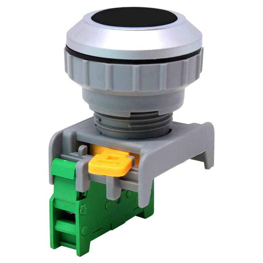 XB30-1/O-BK - 1/O - 30mm Flat Head Push Button Switch - Black