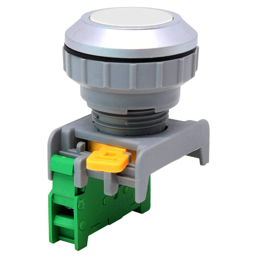 XB30-1/O-WH - 1/O - 30mm Flat Head Push Button Switch - White
