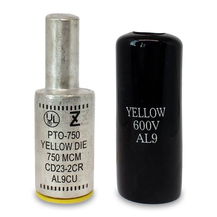 ZPTO750 - Offset Aluminum Pin Adapter - 750MCM - Yellow, 1 Piece