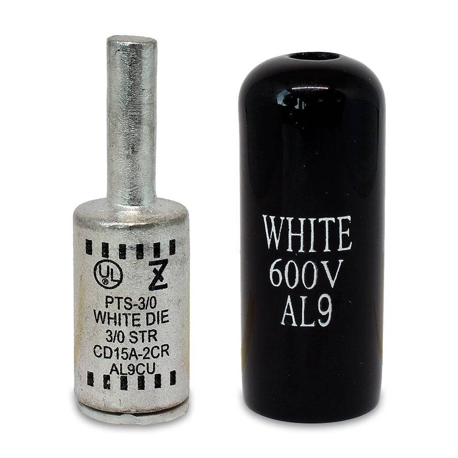 ZPTS3/0 - 3/0 AWG Aluminum Compression Pin Adapter, White, 1 Piece